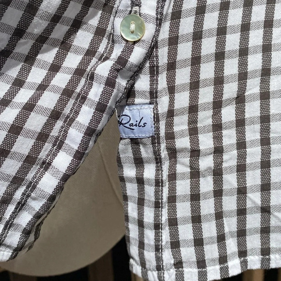 Rails Josephine black gingham button down blouse size M - Picture 8 of 12